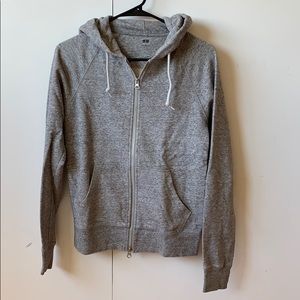 Uniqlo grey zip up hoodie
